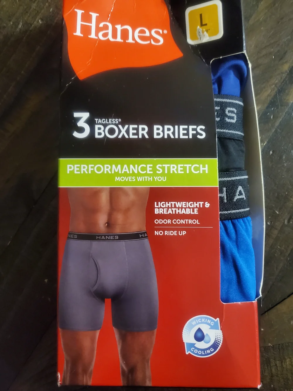 Hanes Men’s 3-Pack Boxer Briefs - Black, Navy & Royal Blue